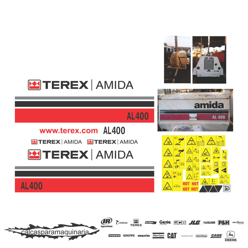 JUEGO DE CALCAS DE RESTAURACION PARA TEREX AL400