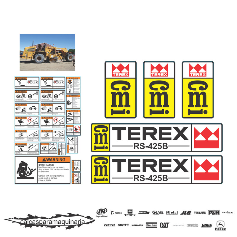 JUEGO DE CALCAS DE RESTAURACION PARA TEREX RS425B