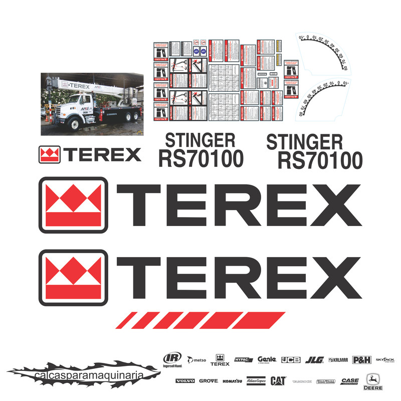 JUEGO DE CALCAS DE RESTAURACION PARA TEREX RS70100