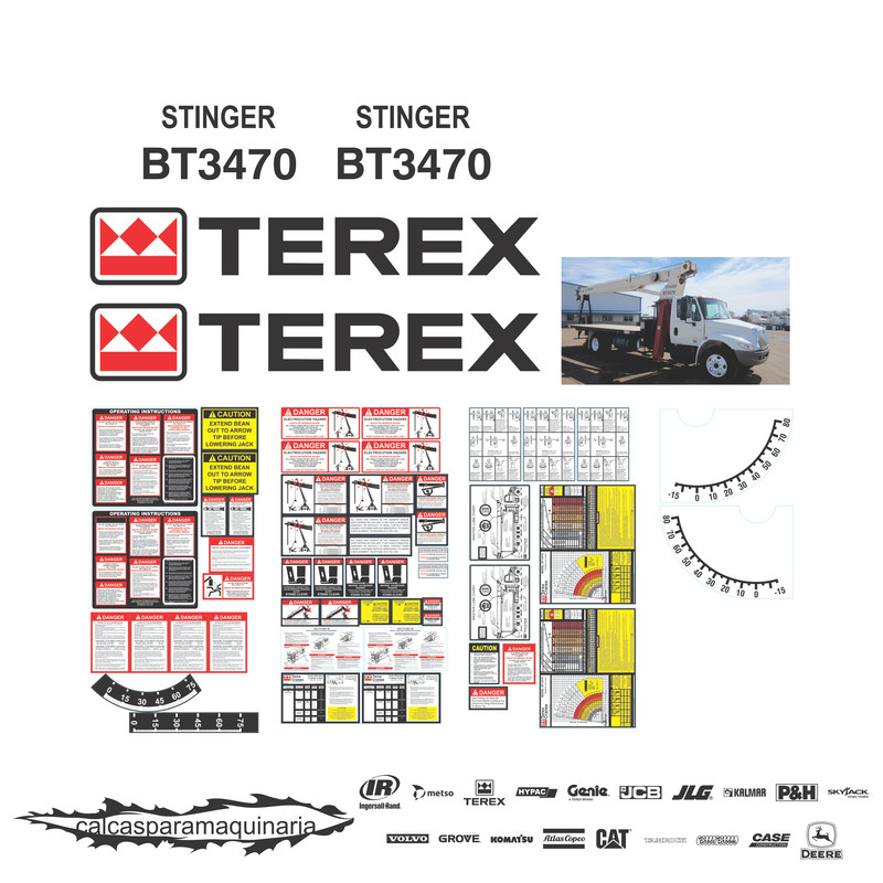 JUEGO DE CALCAS DE RESTAURACION PARA TEREX BT3470 