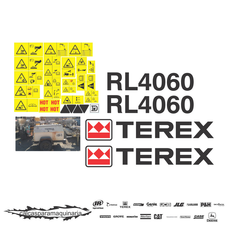 JUEGO DE CALCAS DE RESTAURACION PARA TEREX RL4060 