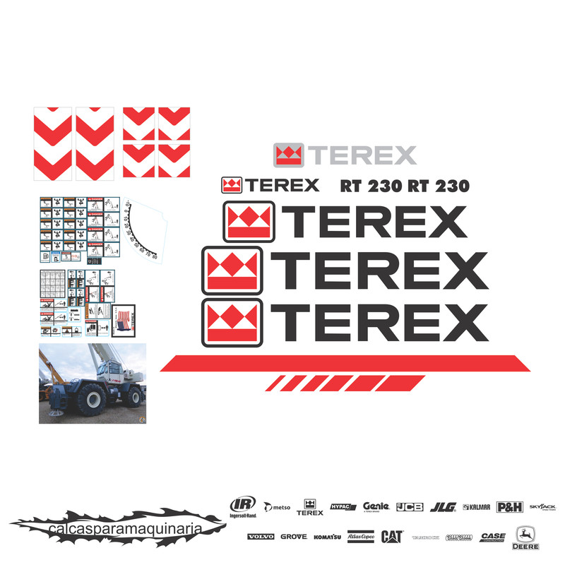 JUEGO DE CALCAS DE RESTAURACION PARA TEREX RT230 