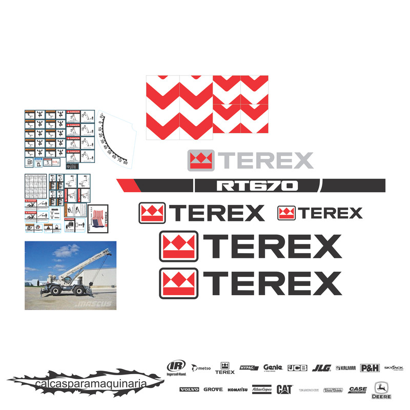 JUEGO DE CALCAS DE RESTAURACION PARA TEREX RT6701