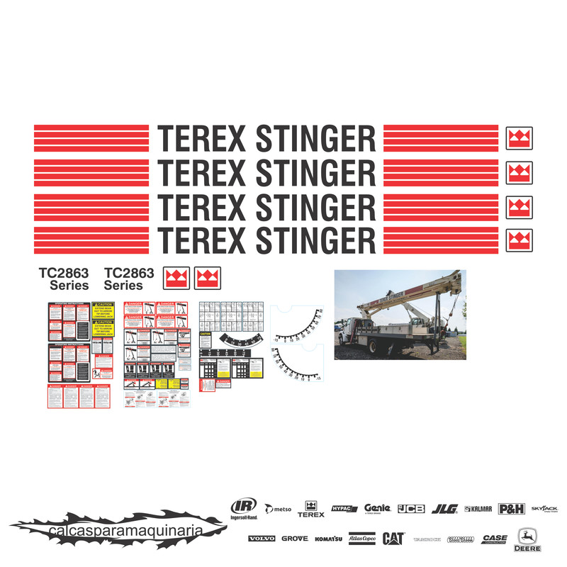 JUEGO DE CALCAS DE RESTAURACION PARA TEREX TC2863 