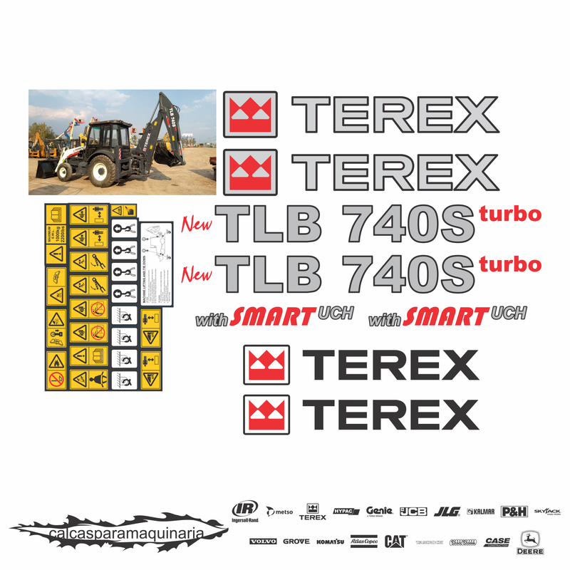 JUEGO DE CALCAS DE RESTAURACION PARA TEREX TLB740S 