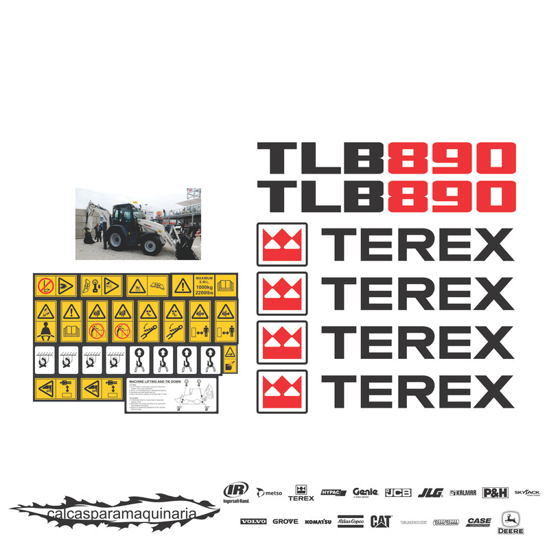JUEGO DE CALCAS DE RESTAURACION PARA TEREX TLB890 NVO