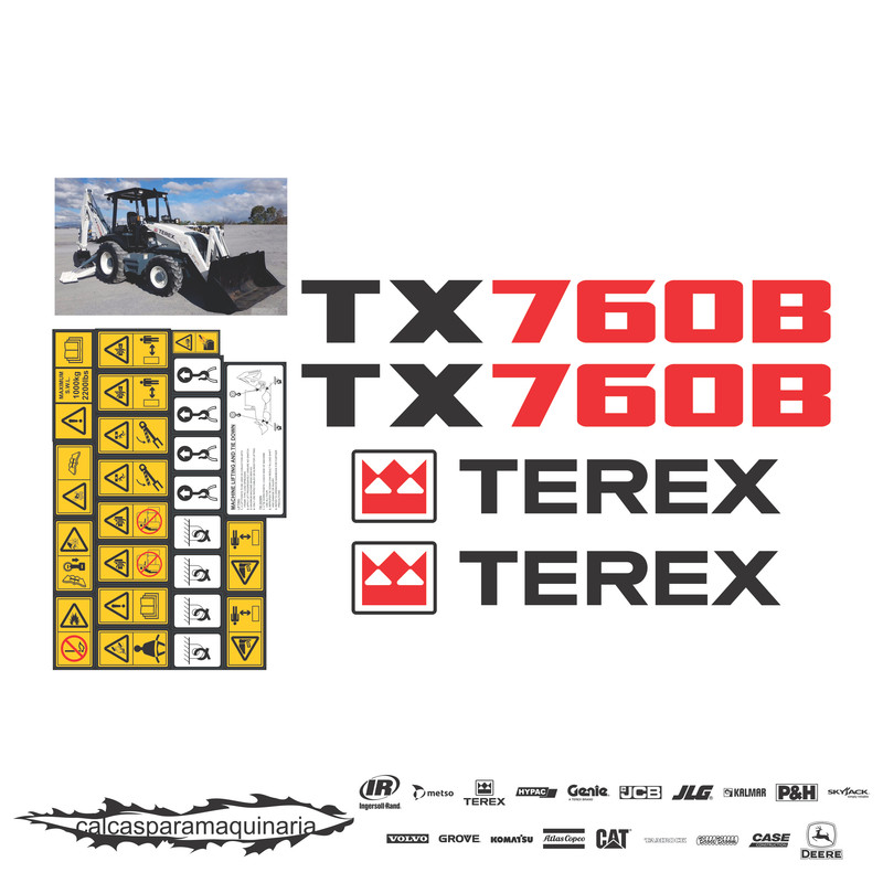 JUEGO DE CALCAS DE RESTAURACION PARA TEREX TX760B NVO