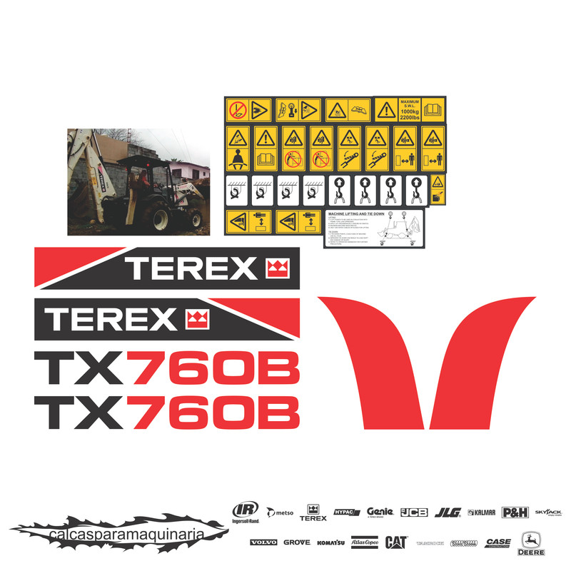 JUEGO DE CALCAS DE RESTAURACION PARA TEREX TX760B VJO