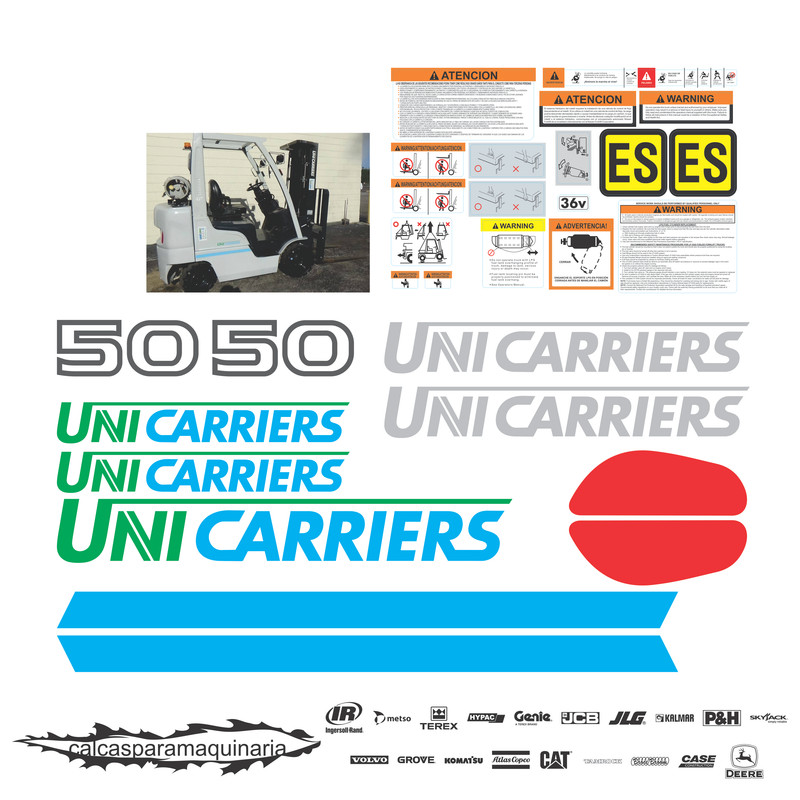 JUEGO DE CALCAS DE RESTAURACION PARA UNICARRIERS AF50