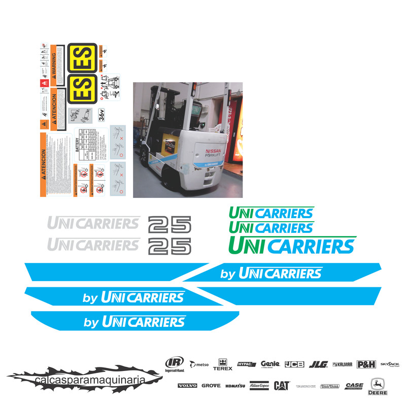 JUEGO DE CALCAS DE RESTAURACION PARA UNICARRIERS L25S