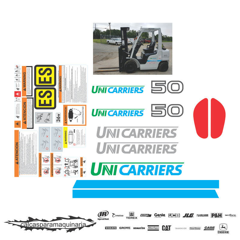 JUEGO DE CALCAS DE RESTAURACION PARA UNICARRIERS PF50