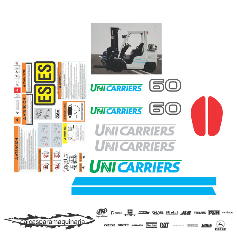JUEGO DE CALCAS DE RESTAURACION PARA UNICARRIERS PF60