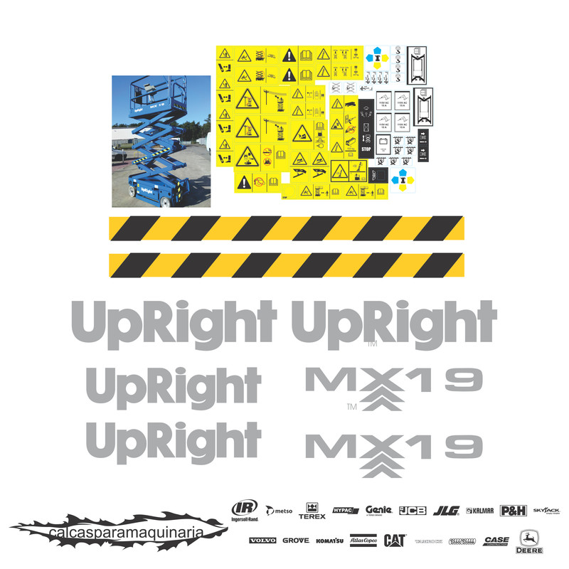 JUEGO DE CALCAS DE RESTAURACION PARA UPRIGHT MX19