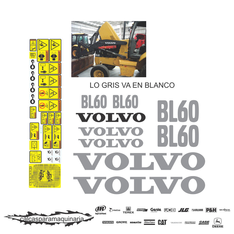 JUEGO DE CALCAS DE RESTAURACION PARA VOLVO BL60