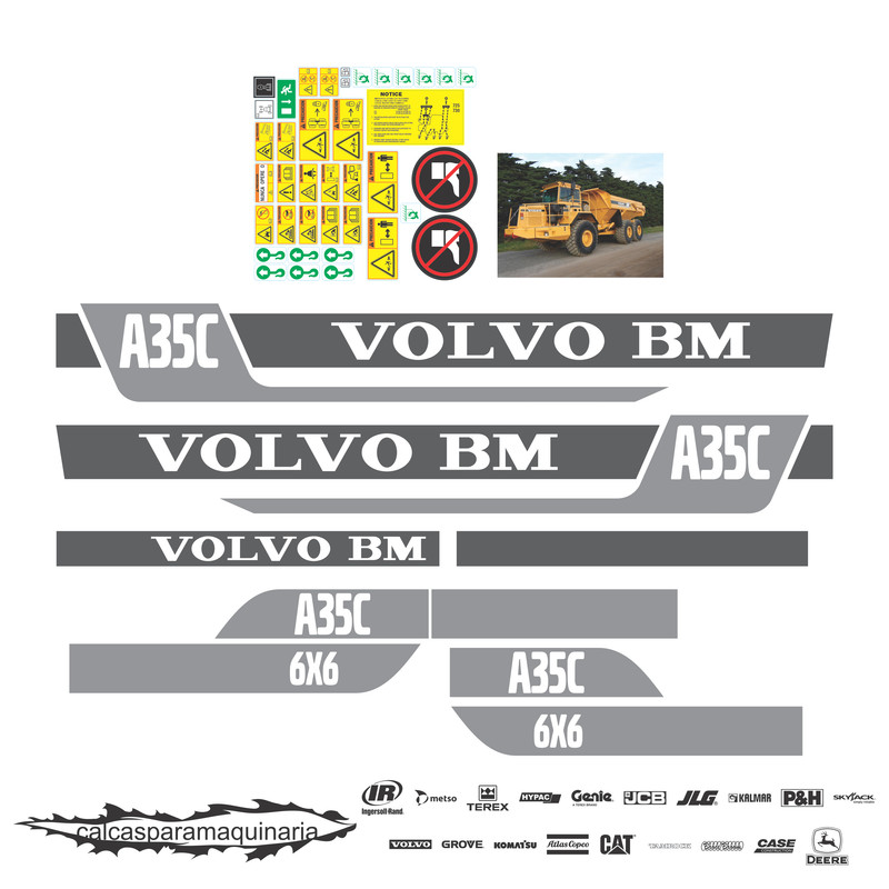 JUEGO DE CALCAS DE RESTAURACION PARA VOLVO A35C