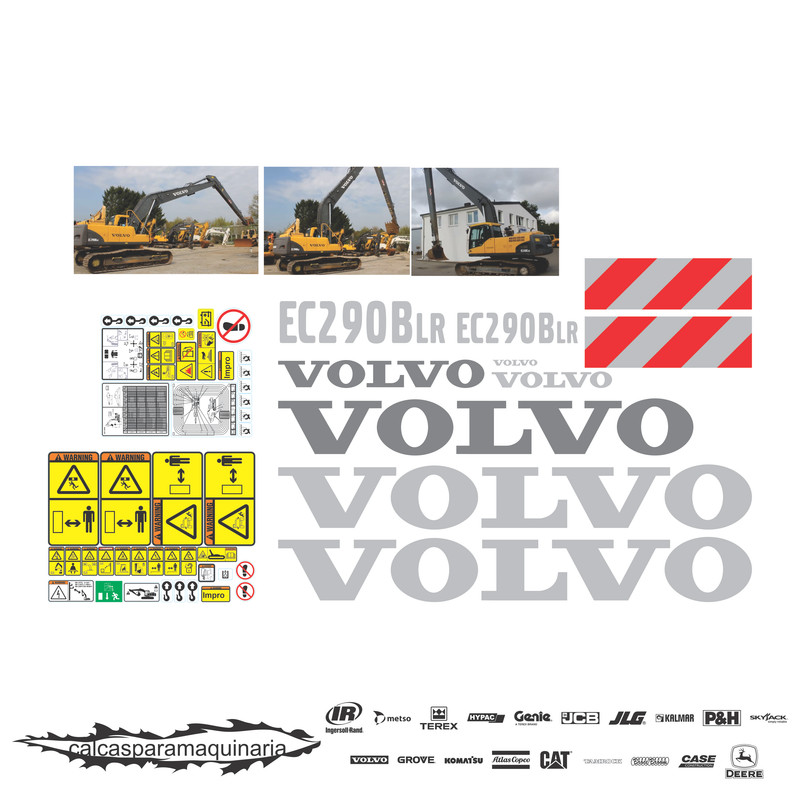 JUEGO DE CALCAS DE RESTAURACION PARA VOLVO EC290BLR