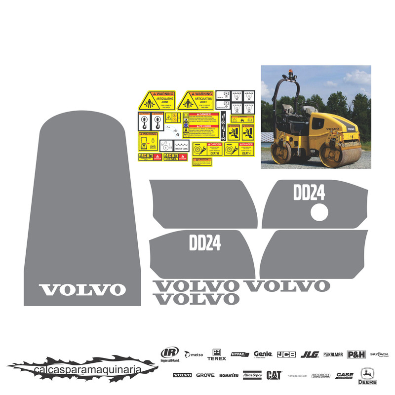 JUEGO DE CALCAS DE RESTAURACION PARA VOLVO DD24 NVO