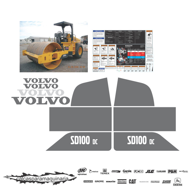 JUEGO DE CALCAS DE RESTAURACION PARA VOLVO SD100DC