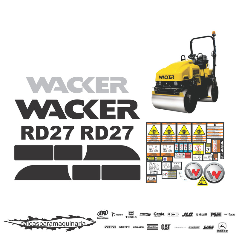 JUEGO DE CALCAS DE RESTAURACION PARA WACKER RD27 VJO
