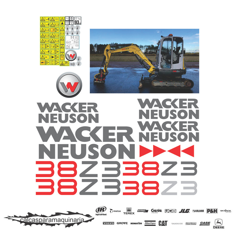 JUEGO DE CALCAS DE RESTAURACION PARA WACKER 38Z3