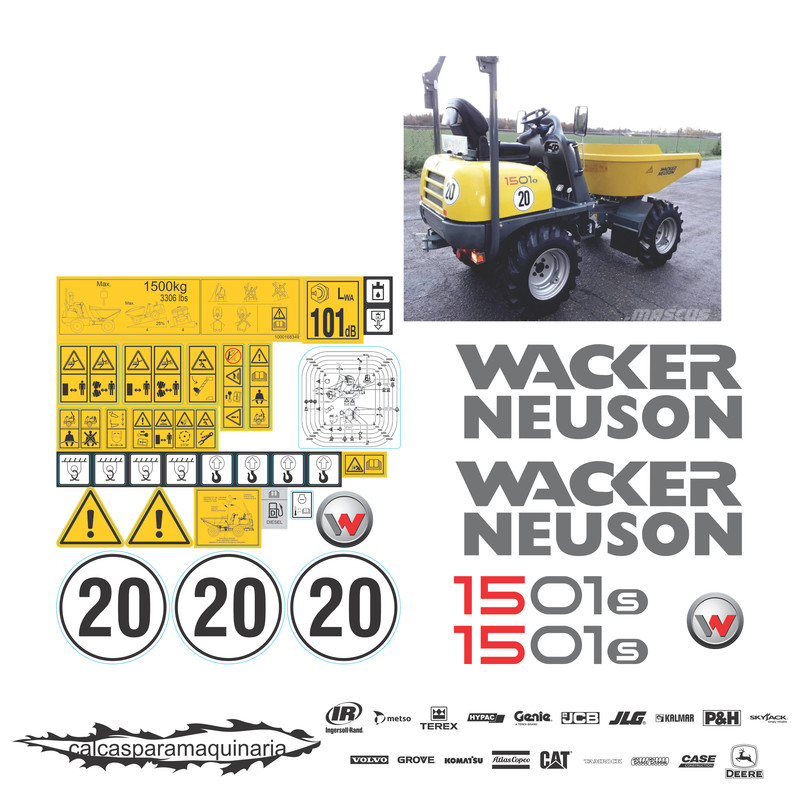 JUEGO DE CALCAS DE RESTAURACION PARA WACKER 1501S