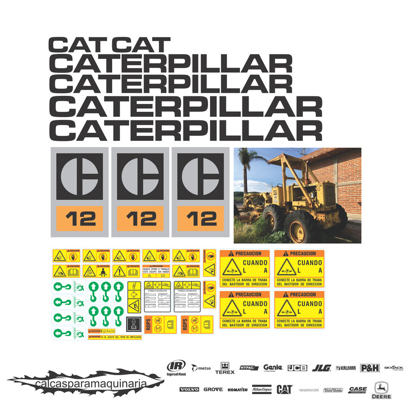JUEGO DE CALCAS DE RESTAURACION PARA CAT 12 ANTI