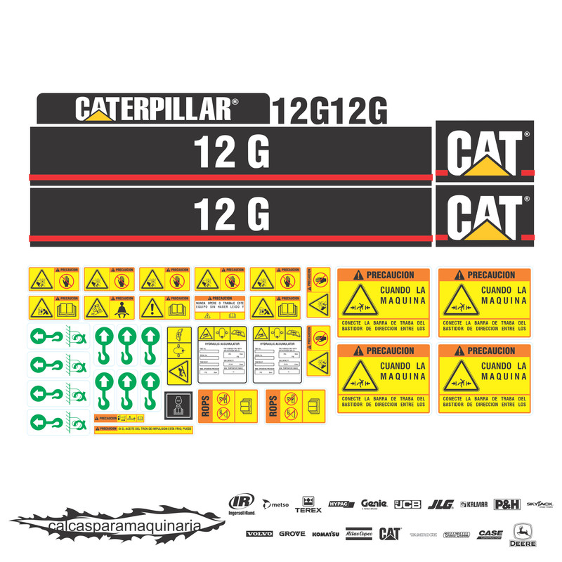 JUEGO DE CALCAS DE RESTAURACION PARA CAT 120 ANTI