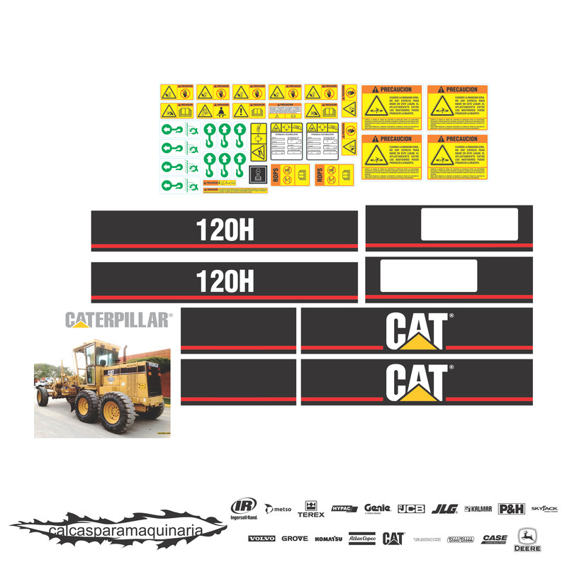 JUEGO DE CALCAS DE RESTAURACION PARA CAT 120H APM
