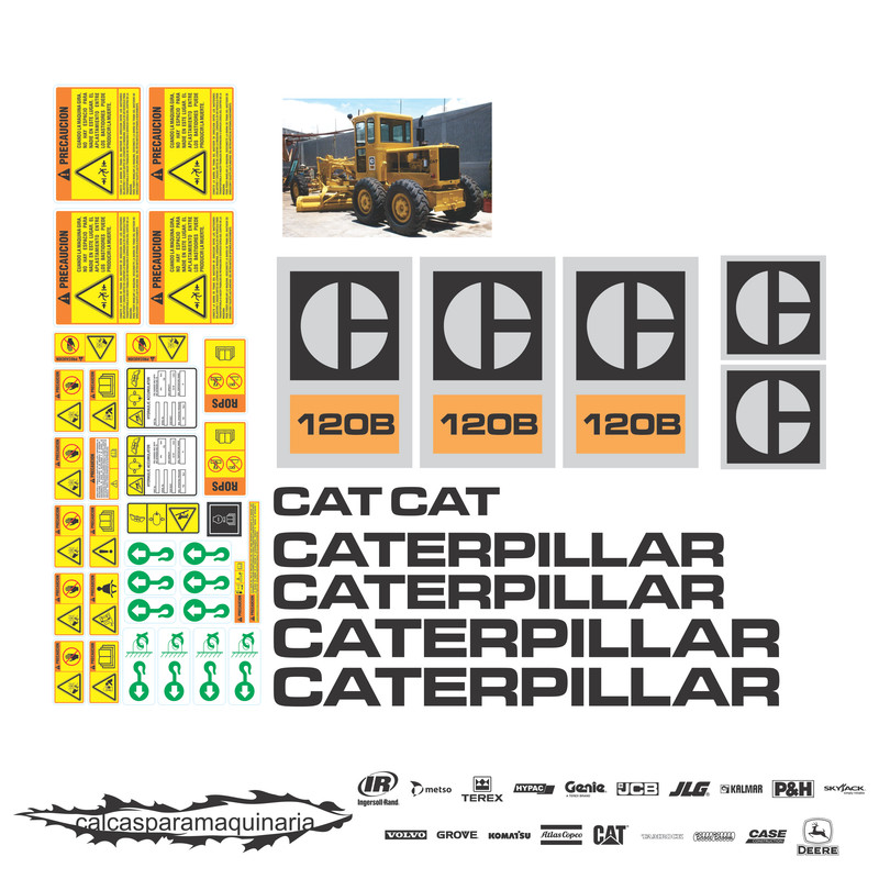 JUEGO DE CALCAS DE RESTAURACION PARA CAT 120B ANTI