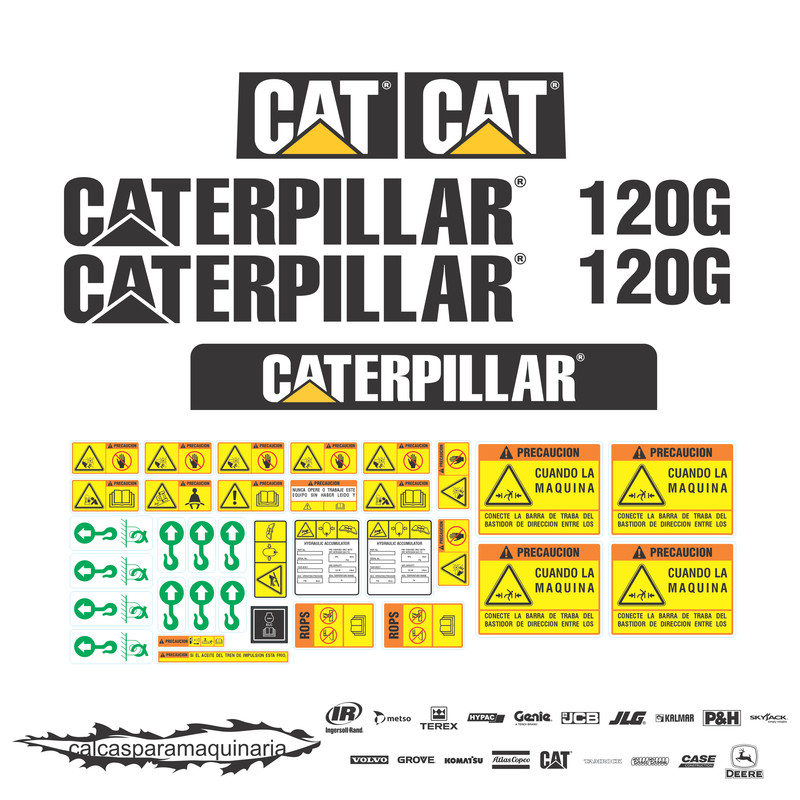 JUEGO DE CALCAS DE RESTAURACION PARA CAT 120G VJO