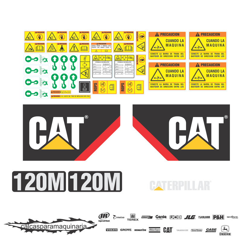 JUEGO DE CALCAS DE RESTAURACION PARA CAT 120M NVO