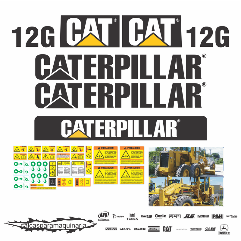 JUEGO DE CALCAS DE RESTAURACION PARA CAT 12G VJO