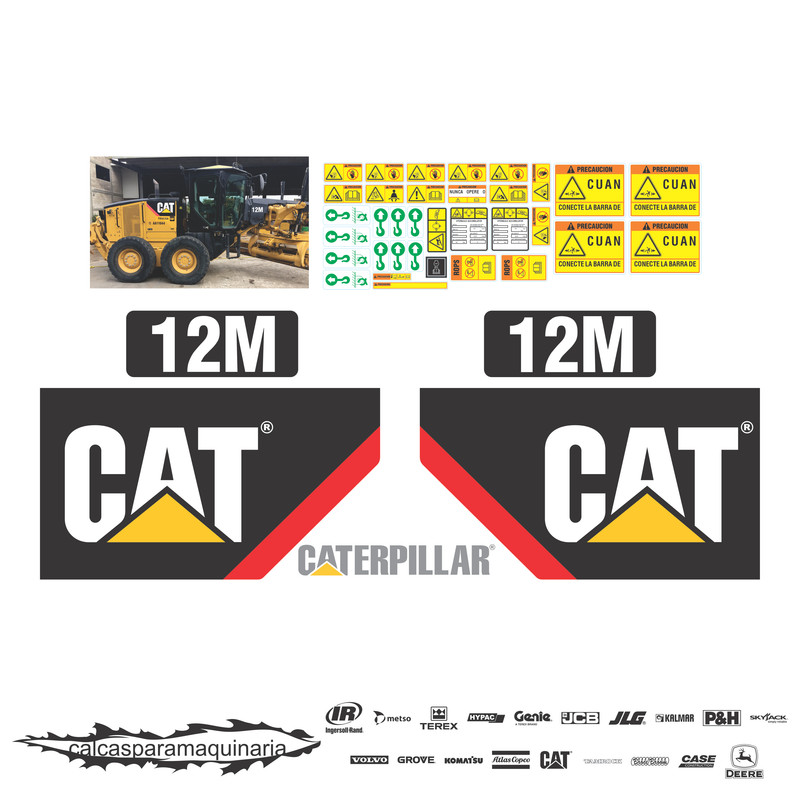 JUEGO DE CALCAS DE RESTAURACION PARA CAT 12M NVO