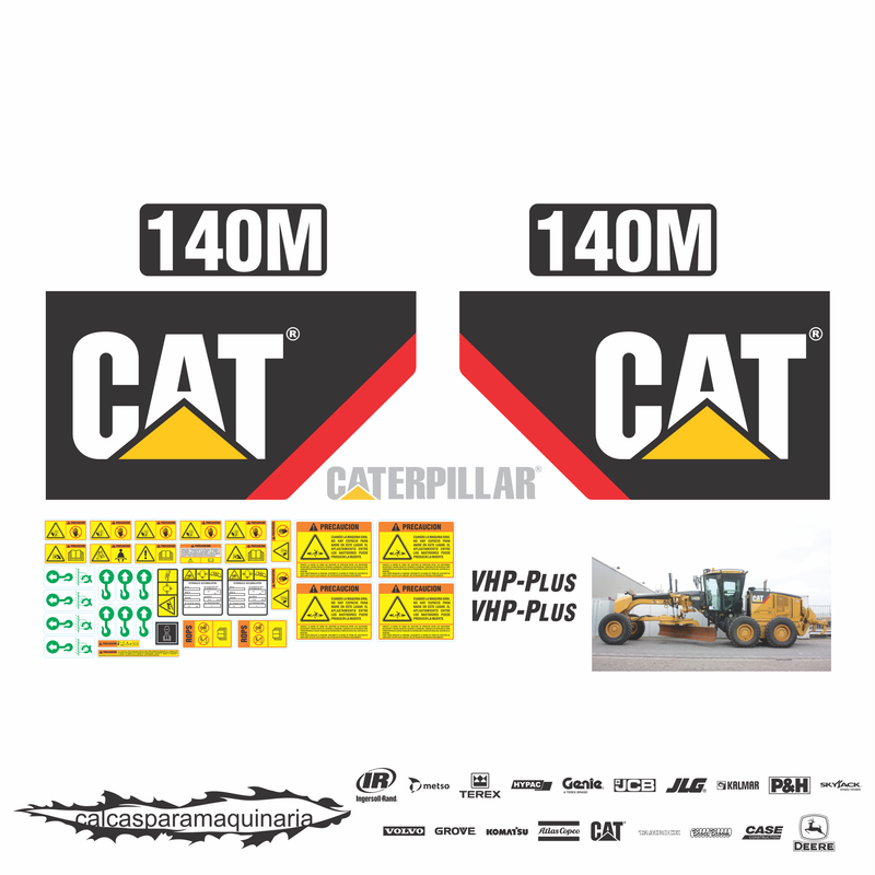 JUEGO DE CALCAS DE RESTAURACION PARA CAT 140M NVO