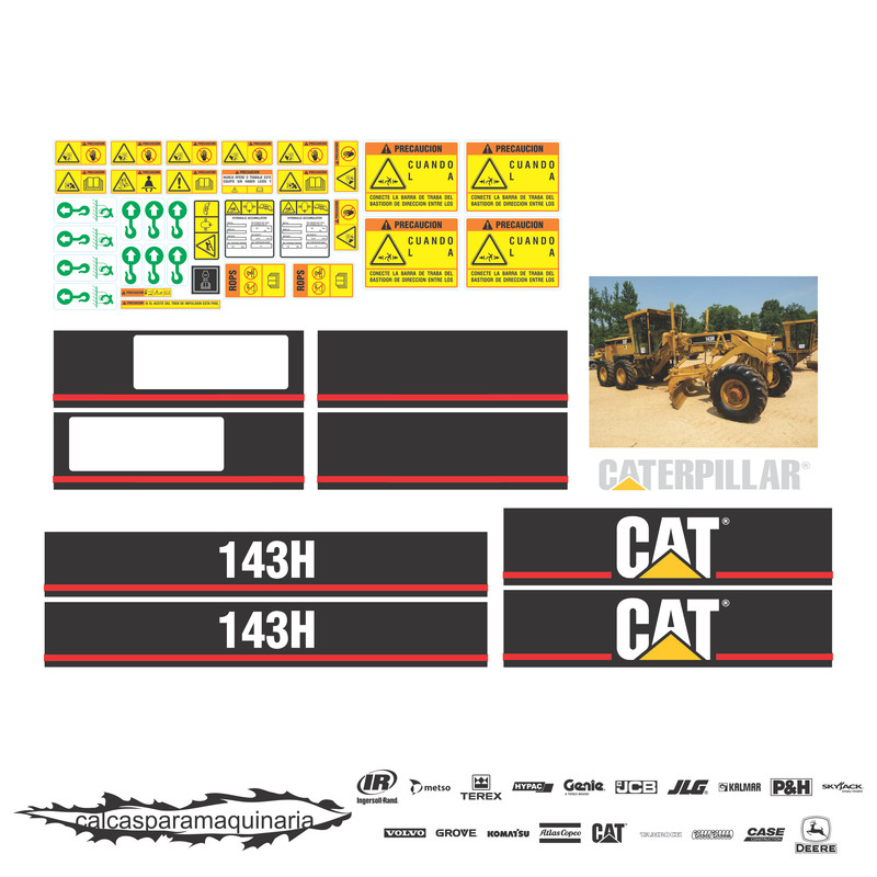 JUEGO DE CALCAS DE RESTAURACION PARA CAT 143H
