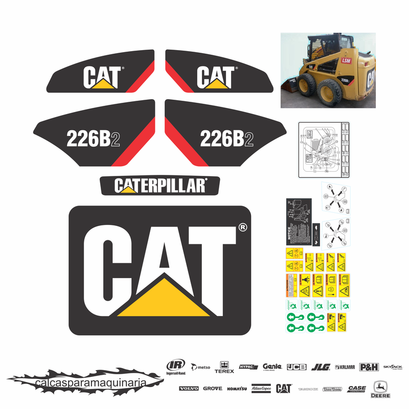 JUEGO DE CALCAS DE RESTAURACION PARA CAT 226B2 NVO
