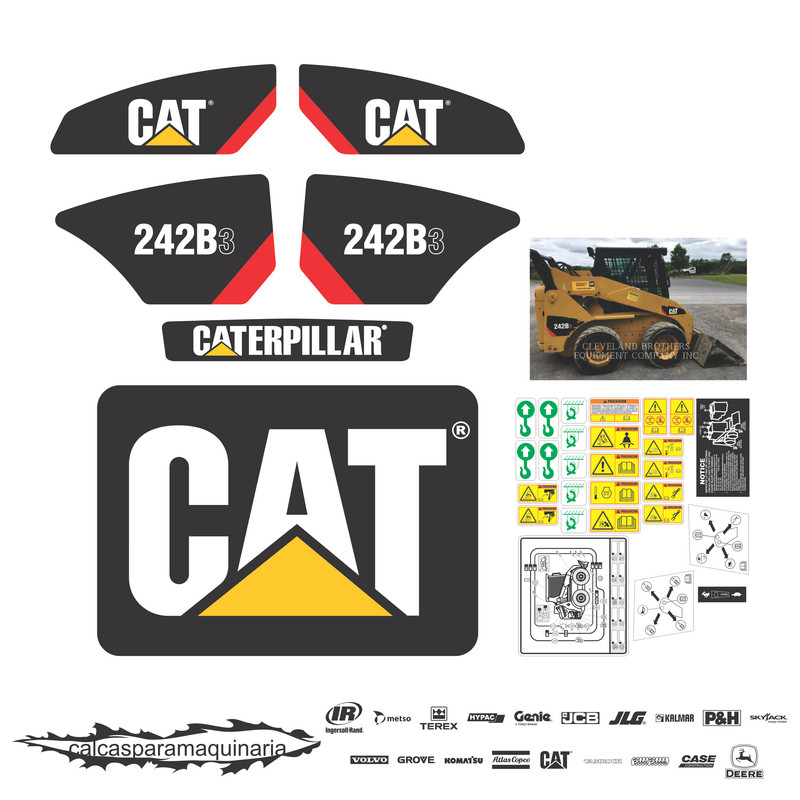 JUEGO DE CALCAS DE RESTAURACION PARA CAT 242B3 NVO