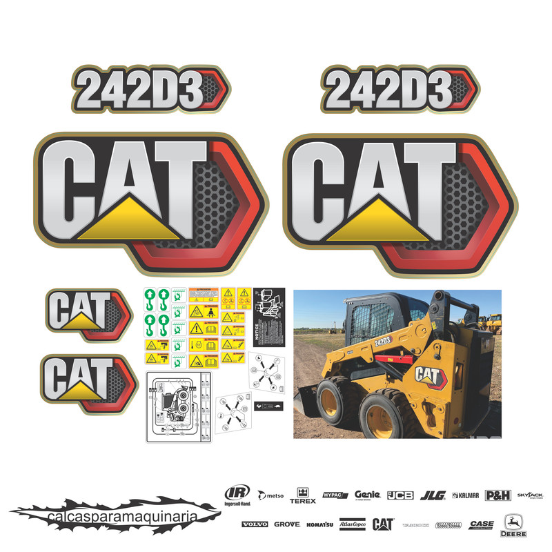 JUEGO DE CALCAS DE RESTAURACION PARA CAT 242D3 PANAL