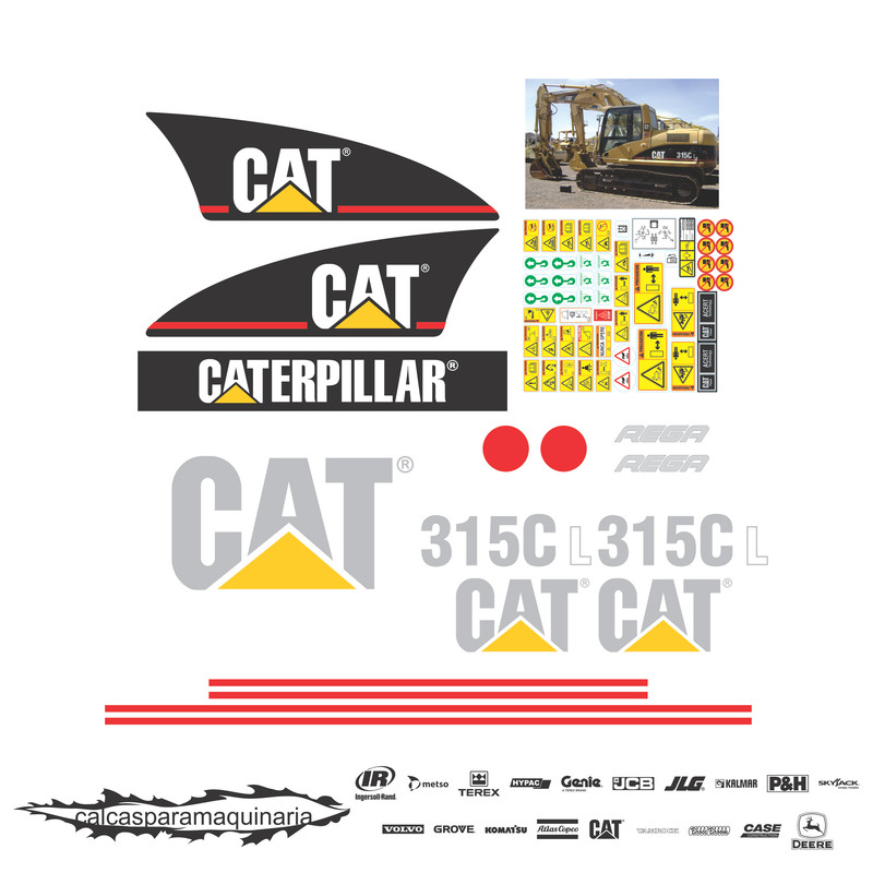 JUEGO DE CALCAS DE RESTAURACION PARA CAT 315CL VJO