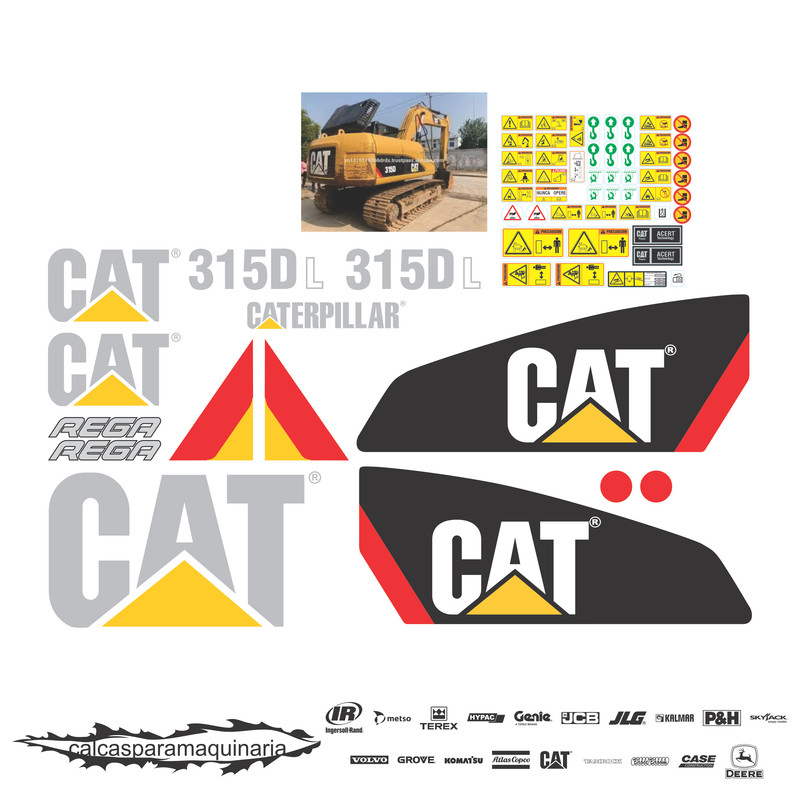 JUEGO DE CALCAS DE RESTAURACION PARA CAT 315DL NVO