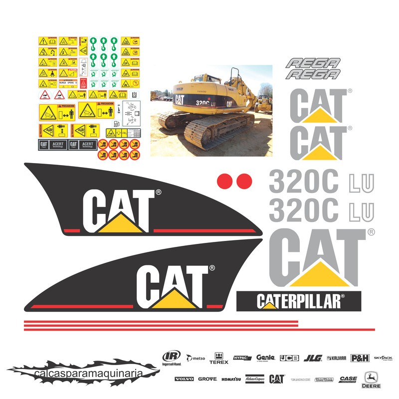 JUEGO DE CALCAS DE RESTAURACION PARA CAT 320CLU VJO