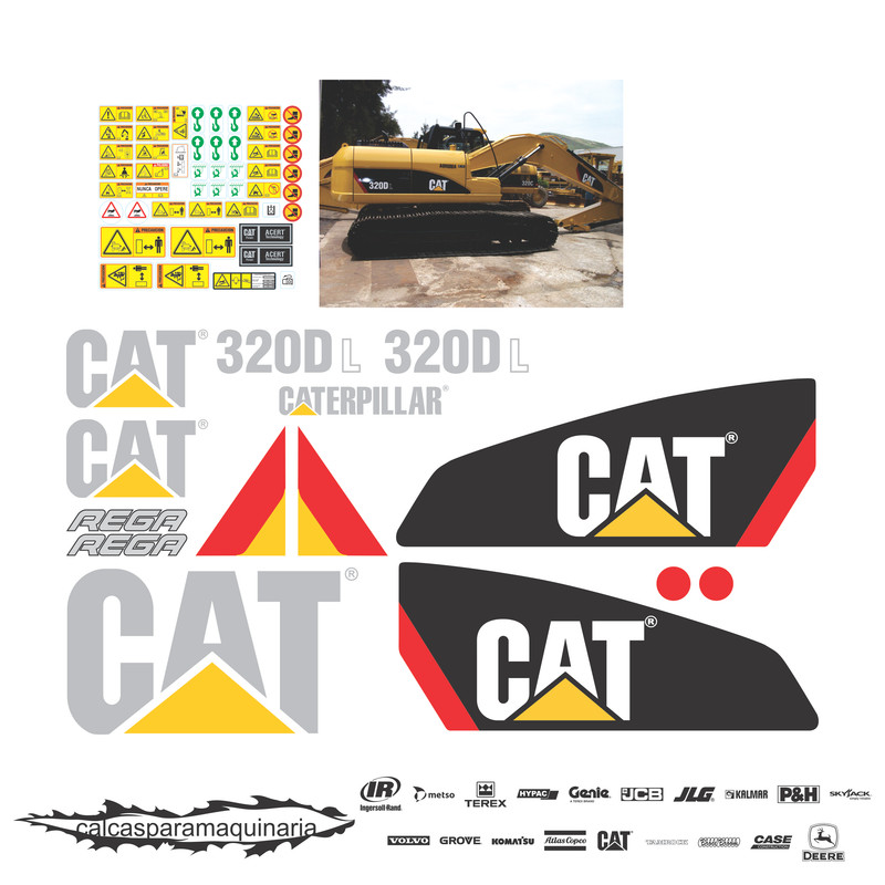 JUEGO DE CALCAS DE RESTAURACION PARA CAT 320DL NVO