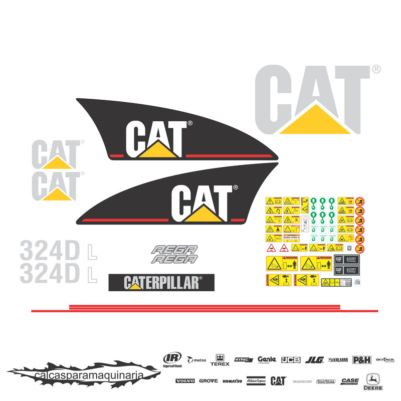 JUEGO DE CALCAS DE RESTAURACION PARA CAT 324DL VJO