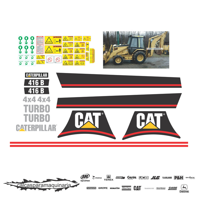 JUEGO DE CALCAS DE RESTAURACION PARA CAT 416B VJO