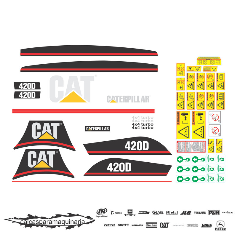JUEGO DE CALCAS DE RESTAURACION PARA CAT 420D VJO 
