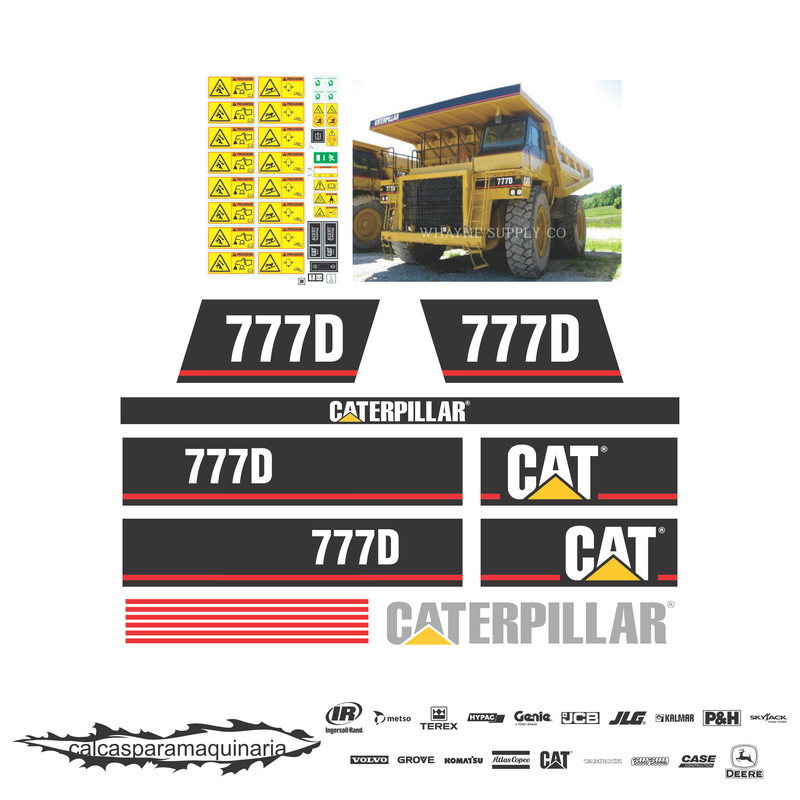 JUEGO DE CALCAS DE RESTAURACION PARA CAT 777D VJO