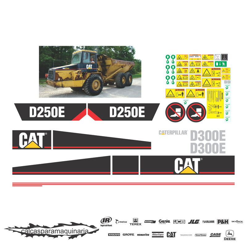 JUEGO DE CALCAS DE RESTAURACION PARA CAT D300E VJO