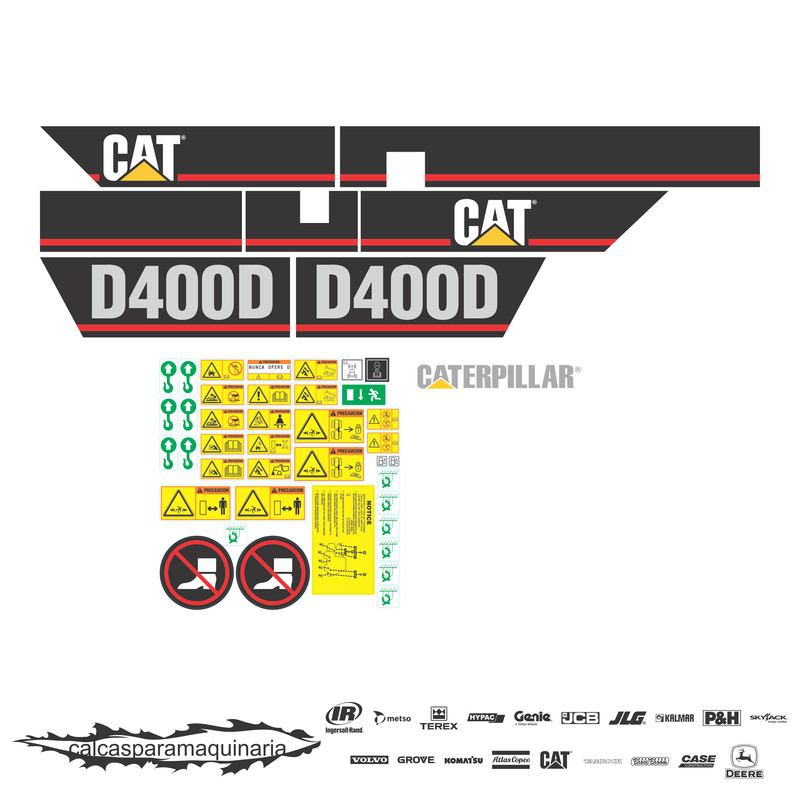 JUEGO DE CALCAS DE RESTAURACION PARA CAT D400D VJO