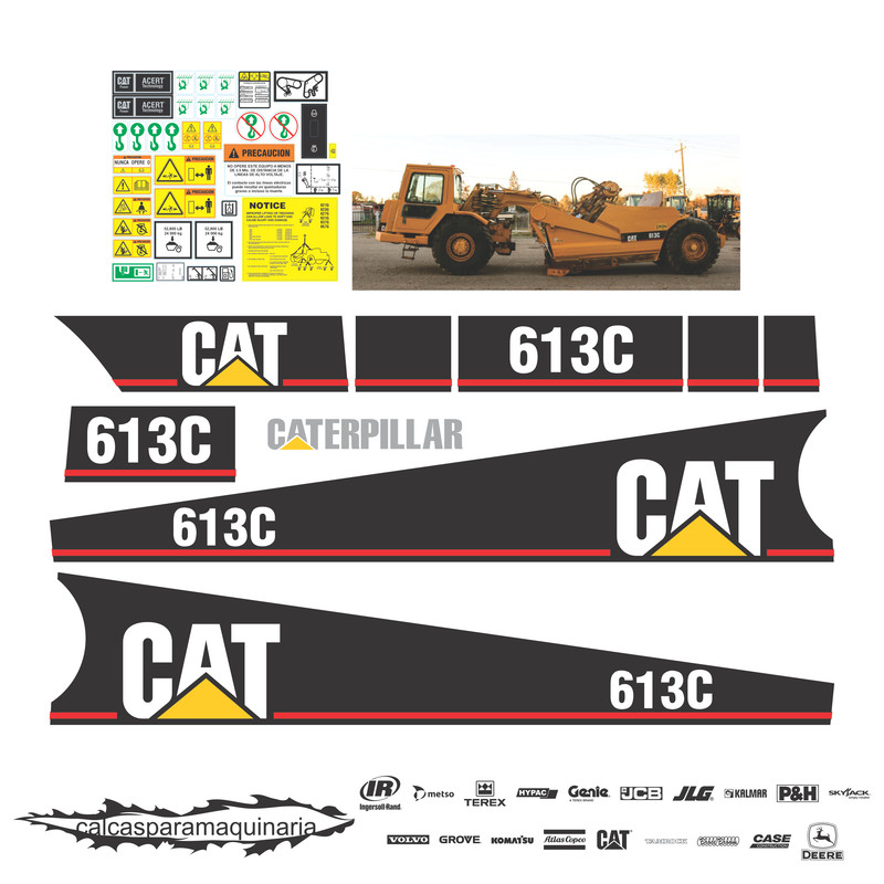 JUEGO DE CALCAS DE RESTAURACION PARA CAT 613C SCRAPER