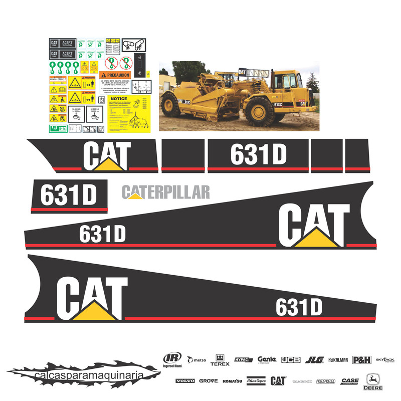 JUEGO DE CALCAS DE RESTAURACION PARA CAT 631D SCRAPER